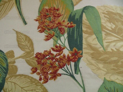 Tropical Flowers & Foliage On Cream Fil Coupe High end Bty