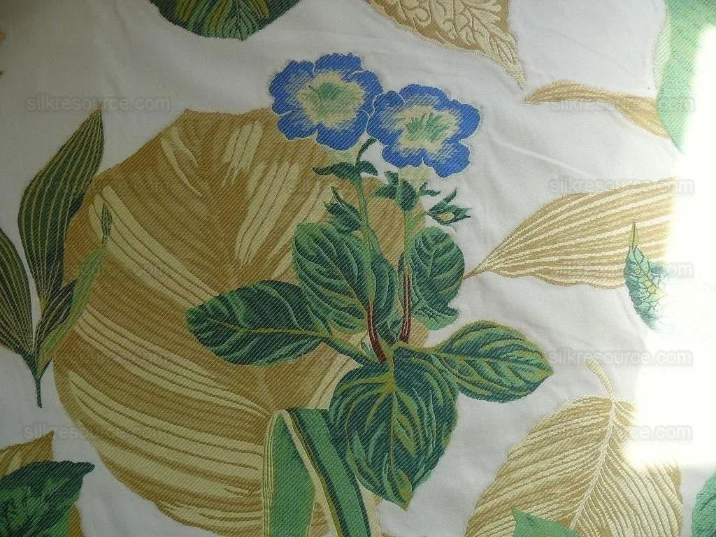 Tropical Flowers & Foliage On Cream Fil Coupe High end Bty