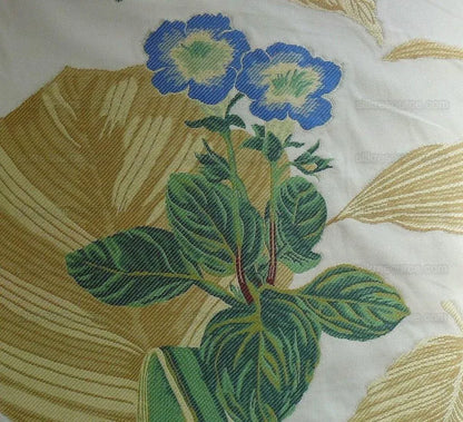 Tropical Flowers & Foliage On Cream Fil Coupe High end Bty