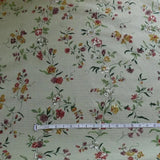 SCALAMANDRE CHARLOTTE FLOWER ON GREEN PLAID hand paint BTY