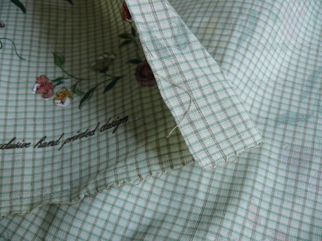 Scalamandre Charlotte Flower On Green Plaid Hand Painted Pink Red Purple Green Trellis English Country Garden 15 Screens!