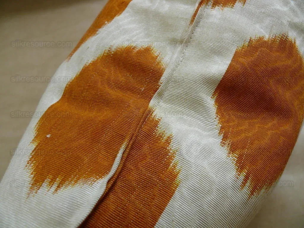 Brunschwig &amp; Fils Silk Ikat Pillow Brown orange Spots On White