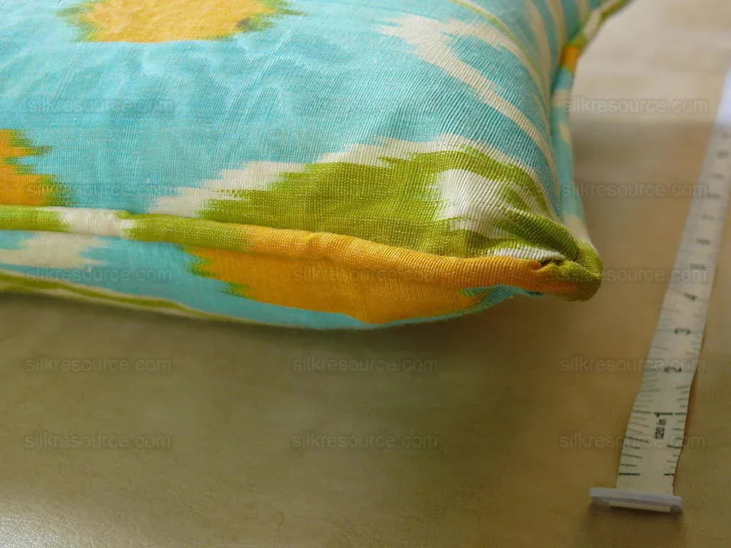 Brunschwig &amp; Fils Silk Ikat Pillow Turquoise