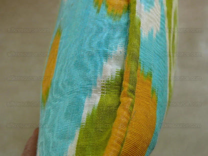 Brunschwig &amp; Fils Silk Ikat Pillow Turquoise