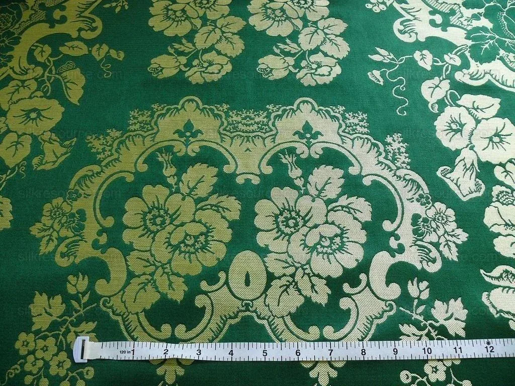 by Yard Scalamandre Villa Louis Silk Brocatelle Emerald Green MSRP USD 800+