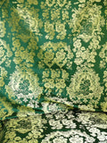 SCALAMANDRE "VILLA LOUIS" SILK BROCATELLE EMERALD GREEN MSRP$500