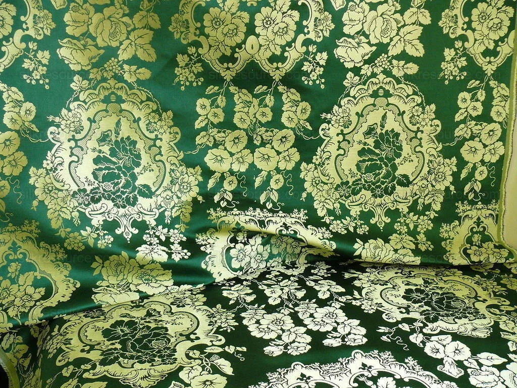 by Yard Scalamandre Villa Louis Silk Brocatelle Emerald Green MSRP USD 800+