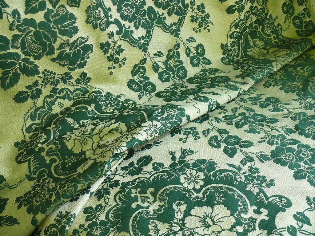 by Yard Scalamandre Villa Louis Silk Brocatelle Emerald Green MSRP USD 800+