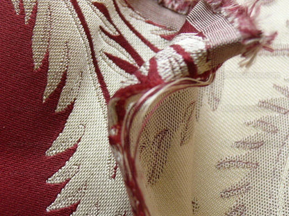 By Yd Scalamandre "Readbourne Bouquet" Silk Lampas Scarlet Red White MSRP USD 450/yard