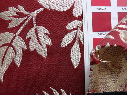 BY Yard Scalamandre "readbourne Bouquet" Silk Lampas Red White Neoclassical, Scarlet