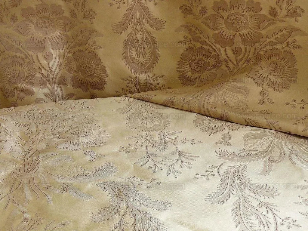 BY Yard Scalamandre "readbourne Bouquet" Silk Lampas Red White Neoclassical, Scarlet