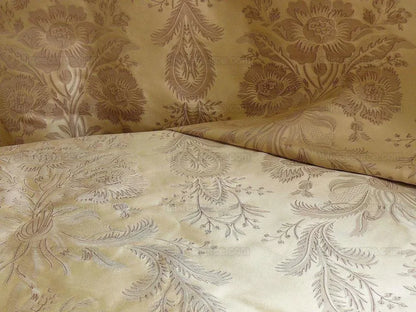 BY Yard Scalamandre "readbourne Bouquet" Silk Lampas Red White Neoclassical, Scarlet