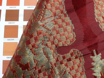 By Yd Lee Jofa "byzantine" Brocade, Red Gold Silver Medallion MSRP USD 390