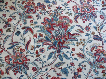 Scalamandre Aldeburgh Paisley Tree Of Life Toile Chintz Printed Palampores Cotton Rose Pink Real Blue Red Indian Chintz