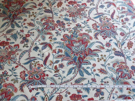 Scalamandre Aldeburgh Paisley Tree Of Life Toile Chintz Printed Palampores Cotton Rose Pink Real Blue Red Indian Chintz