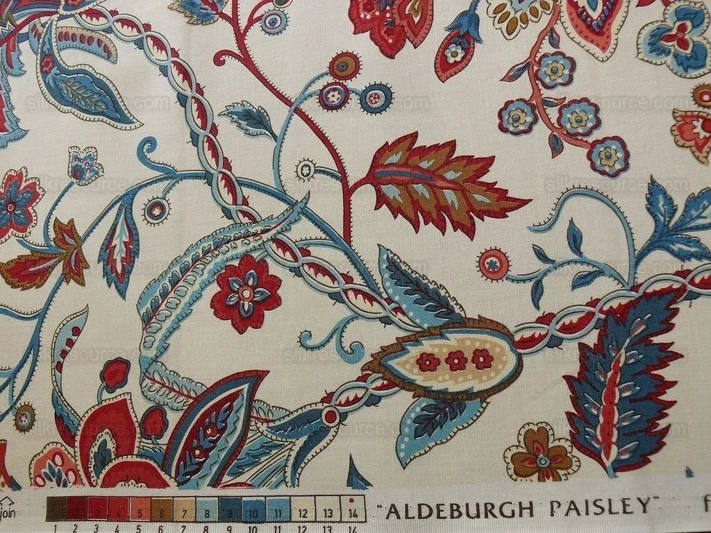 Scalamandre Aldeburgh Paisley Tree Of Life Toile Chintz Printed Palampores Cotton Rose Pink Real Blue Red Indian Chintz