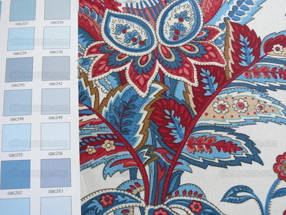 Scalamandre Aldeburgh Paisley Tree Of Life Toile Chintz Printed Palampores Cotton Rose Pink Real Blue Red Indian Chintz