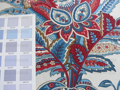 Scalamandre Aldeburgh Paisley Tree Of Life Toile Chintz Printed Palampores Cotton Rose Pink Real Blue Red Indian Chintz
