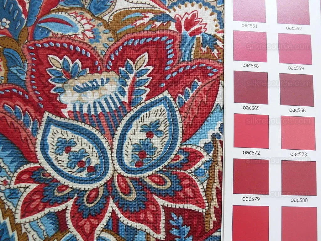 Scalamandre Aldeburgh Paisley Tree Of Life Toile Chintz Printed Palampores Cotton Rose Pink Real Blue Red Indian Chintz