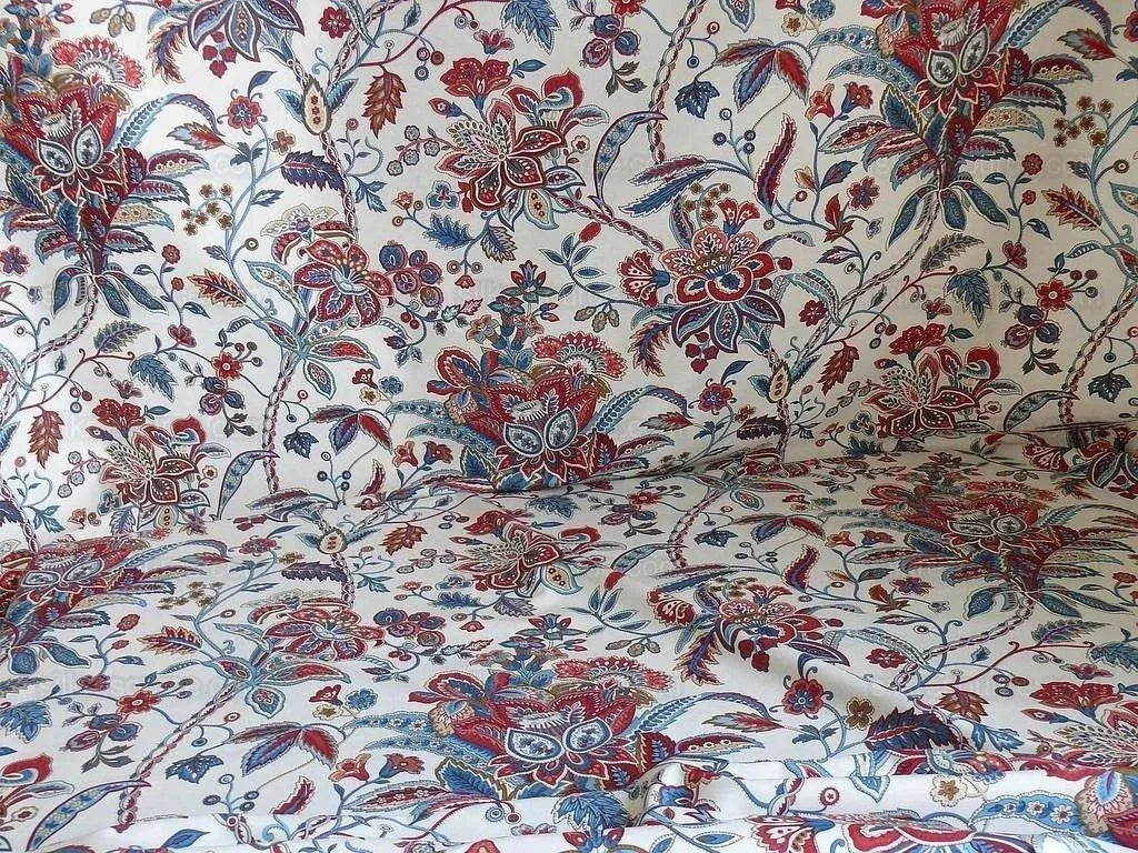 Scalamandre Aldeburgh Paisley Tree Of Life Toile Chintz Printed Palampores Cotton Rose Pink Real Blue Red Indian Chintz