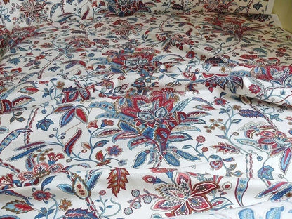 Scalamandre Aldeburgh Paisley Tree Of Life Toile Chintz Printed Palampores Cotton Rose Pink Real Blue Red Indian Chintz