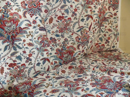 Scalamandre Aldeburgh Paisley Tree Of Life Toile Chintz Printed Palampores Cotton Rose Pink Real Blue Red Indian Chintz