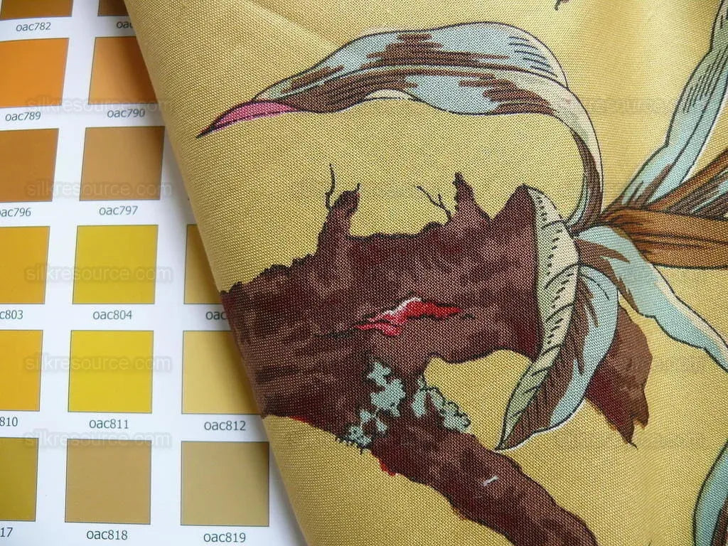 Nobilis "atala" Hand Print Yellow,red Peony  2.4 Yd Piece