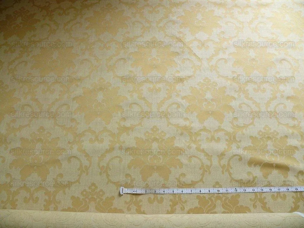 By Yard BRUNSCHWIG &amp; FILS YELLOW MAIZE LOTUS MEDALLION DAMASK #979