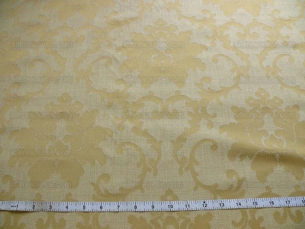 By Yard BRUNSCHWIG &amp; FILS YELLOW MAIZE LOTUS MEDALLION DAMASK #979