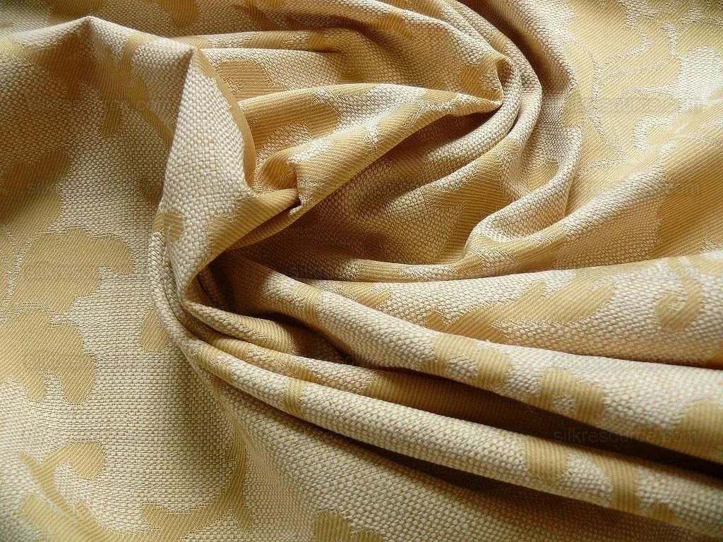 By Yard BRUNSCHWIG &amp; FILS YELLOW MAIZE LOTUS MEDALLION DAMASK #979