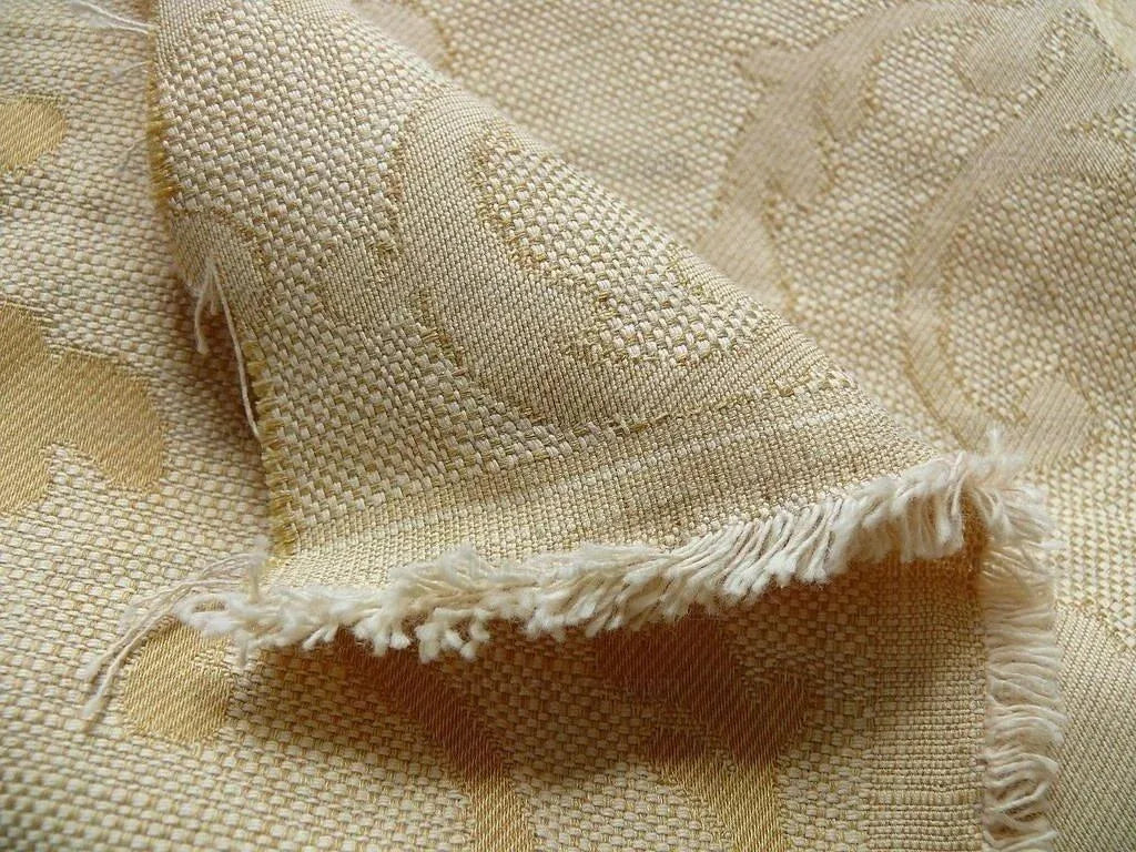 By Yard BRUNSCHWIG &amp; FILS YELLOW MAIZE LOTUS MEDALLION DAMASK #979