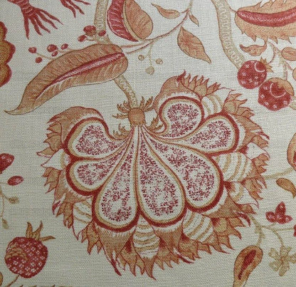 Colmar Colefax & Fowler Linen Print Red On Off White 3.25 Yd