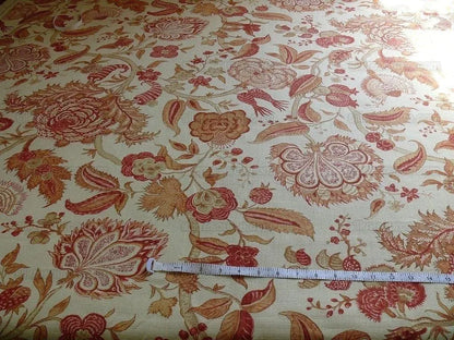 Colmar Colefax & Fowler Linen Print Red On Off White 3.25 Yd