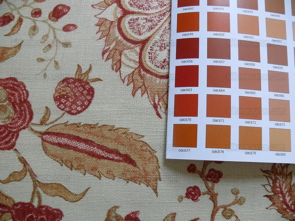 Colmar Colefax & Fowler Linen Print Red On Off White 3.25 Yd