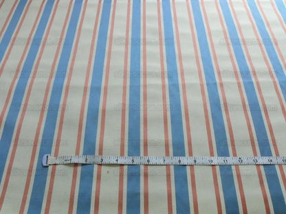 By Yd Lee Jofa Ferrara Quarry Stripe Blue/rose Red On White MSRP USD 160/Y