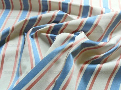 By Yd Lee Jofa Ferrara Quarry Stripe Blue/rose Red On White MSRP USD 160/Y