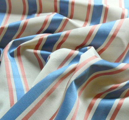 By Yd Lee Jofa Ferrara Quarry Stripe Blue/rose Red On White MSRP USD 160/Y