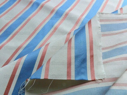 By Yd Lee Jofa Ferrara Quarry Stripe Blue/rose Red On White MSRP USD 160/Y