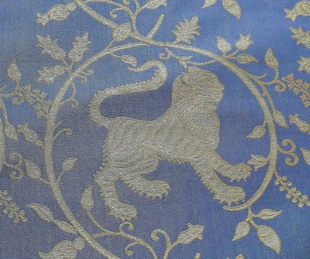 Bty Lee Jofa Kalabagh Weave Tiger Sniff Rose Sapphire Blue Gold