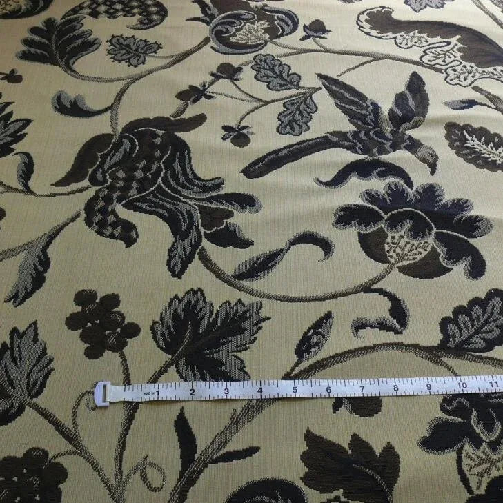 LEE JOFA CAVENDISH JACOBEAN TAPESTRY BIRD ANIMAL CHARCOAL BTY