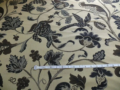 Lee Jofa Cavendish Jacobean Tapestry Bird Animal Charcoal Bty