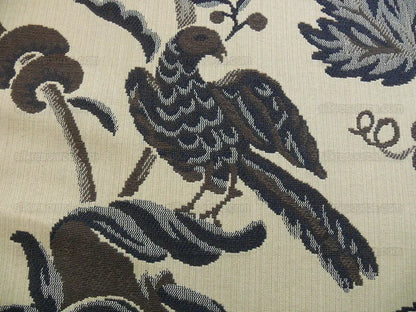 Lee Jofa Cavendish Jacobean Tapestry Bird Animal Charcoal Bty