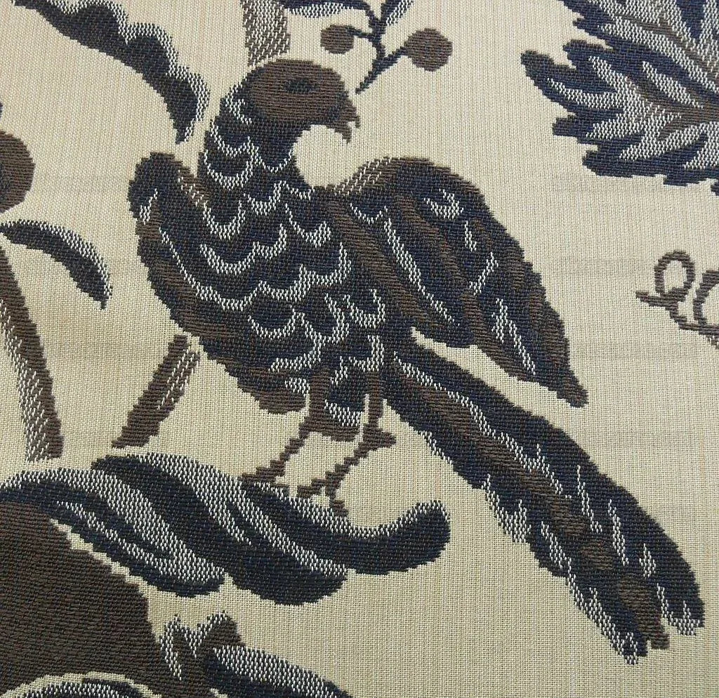 Lee Jofa Cavendish Jacobean Tapestry Bird Animal Charcoal Bty