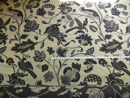 Lee Jofa Cavendish Jacobean Tapestry Bird Animal Charcoal Bty