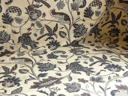 Lee Jofa Cavendish Jacobean Tapestry Bird Animal Charcoal Bty