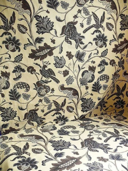 Lee Jofa Cavendish Jacobean Tapestry Bird Animal Charcoal Bty