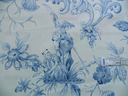 Scalamandre Asian Garden Soft Blue White Toile Bty