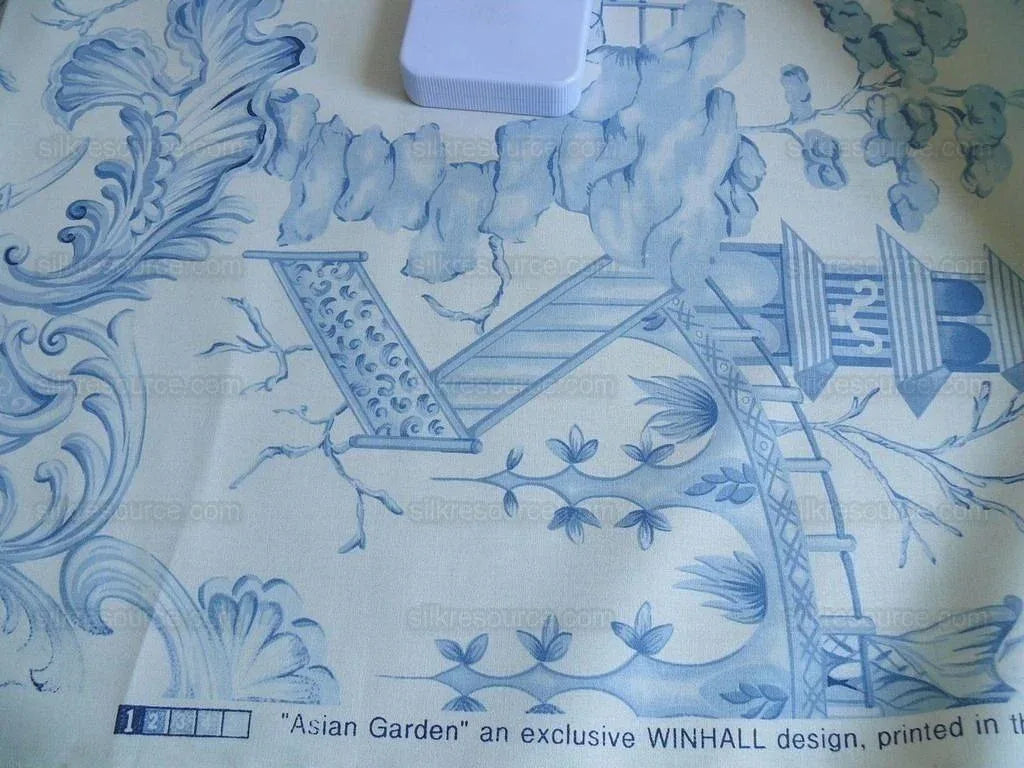 Scalamandre Asian Garden Soft Blue White Toile Bty