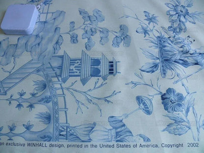 Scalamandre Asian Garden Soft Blue White Toile Bty