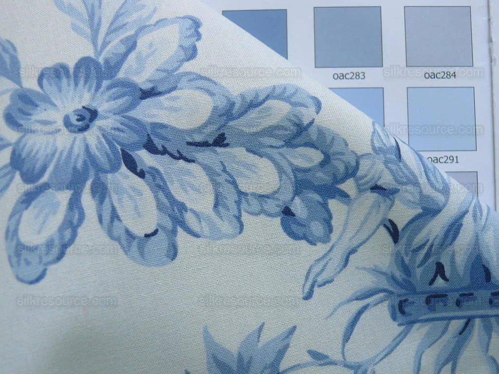 Scalamandre Asian Garden Soft Blue White Toile Bty